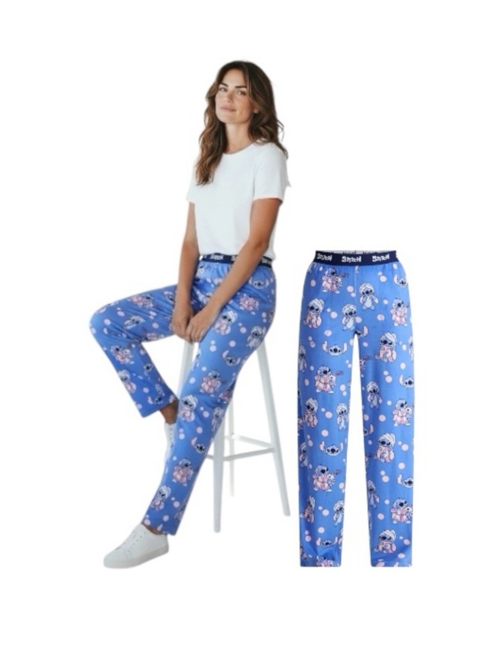 Disney Stitch Light Blue Character Lounge Pajama Pants